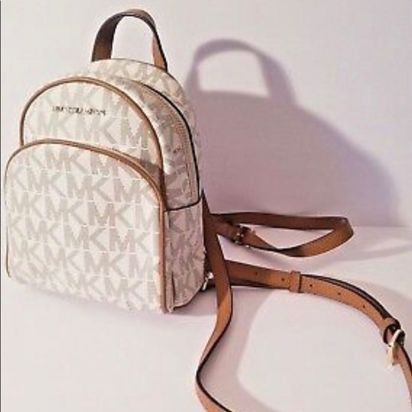 NWOT MK Mini backpack Abbey Vanilla/ Acorn color - Picture 2 of 2